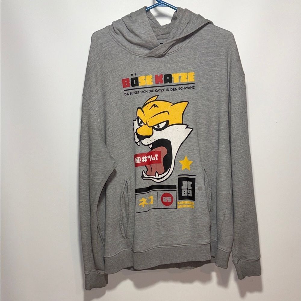 Jordan Craig Gray Hoodie with Bold Graphic